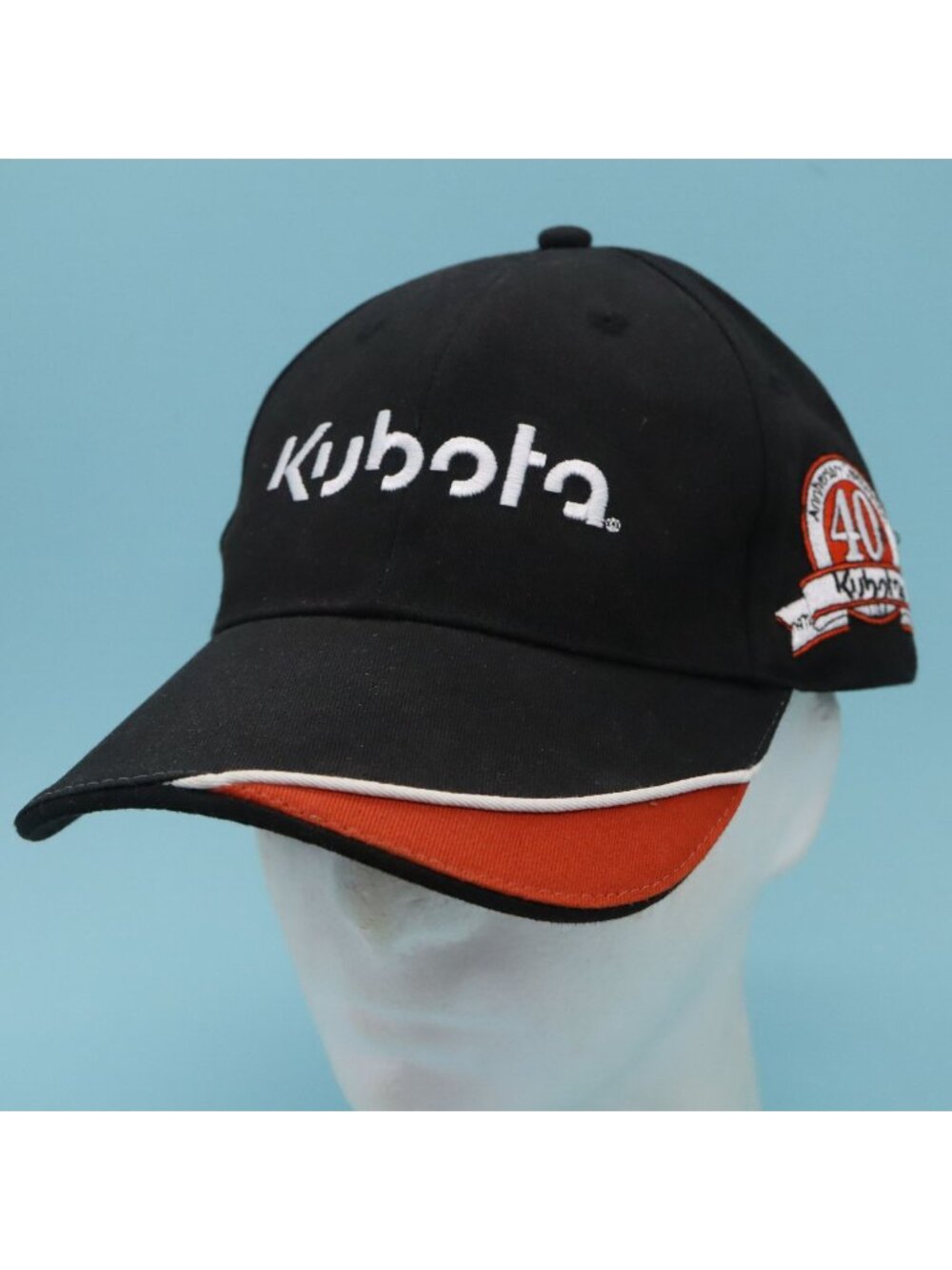 Kubota 40th Anniversary Hat by K-Products Black and Orange